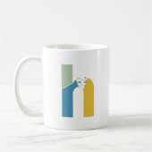 Mug Lettre Abstraite moderne H Monogramme initial (Gauche)