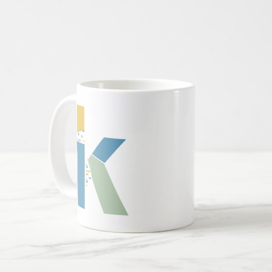 Mug Lettre Abstraite moderne K Monogramme initial (Devant gauche)