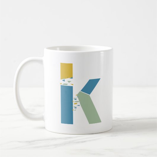Mug Lettre Abstraite moderne K Monogramme initial (Gauche)