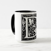 Mug LETTRE ALLETTE DE STYLE Renaissance D SUR BOÎTE (Devant gauche)