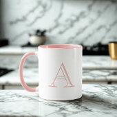 Mug LETTRE Alphabet Rose Classique A MONogramme Café M