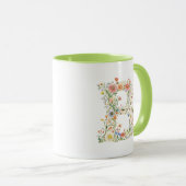 Mug LETTRE Aquarelle Florale B MONO (Devant droit)