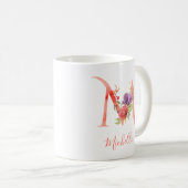 Mug LETTRE AQUATICOLE PEU Rose "M" (Devant droit)