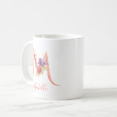 Mug LETTRE AQUATICOLE PEU Rose "M" (Devant gauche)