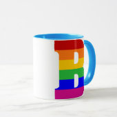 Mug Lettre arc-en-ciel B (Devant droit)