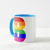 Mug Lettre arc-en-ciel B (Devant gauche)
