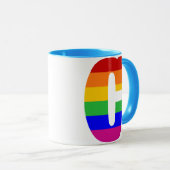 Mug LETTRE arc-en-ciel C (Devant droit)