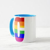 Mug LETTRE arc-en-ciel C (Devant gauche)