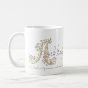 Mug Lettre Ashley Un nom signifiant muqueuse monogramm