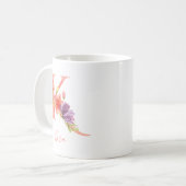 Mug Lettre assez rose "K " d'aquarelle (Devant gauche)