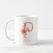 Mug Lettre assez rose "P " d'aquarelle (Gauche)