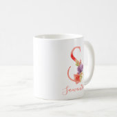 Mug Lettre assez rose "S " d'aquarelle (Devant droit)