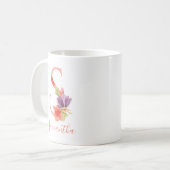 Mug Lettre assez rose "S " d'aquarelle (Devant gauche)