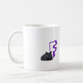 Mug - Lettre avec chat noir et nom (Gauche)