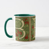 Mug Lettre B à monogramme de William Morris Floral Rou (Gauche)