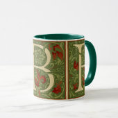 Mug Lettre B à monogramme de William Morris Floral Rou (Devant droit)