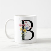 Mug Lettre B avec des fleurs (Gauche)