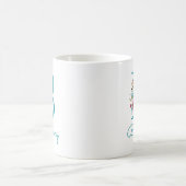Mug Lettre B Floral rose Turquoise (Centre)