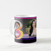 Mug Lettre B fluide néon abstraite plume (Devant gauche)