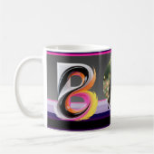 Mug Lettre B fluide néon abstraite plume (Gauche)