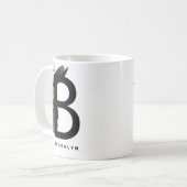 Mug Lettre B Monogram Gold Foil Tropical Personnalisé (Devant gauche)