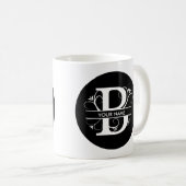 Mug Lettre B - Monogramme noir et blanc (Devant droit)