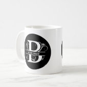Mug Lettre B - Monogramme noir et blanc (Devant gauche)