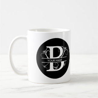 Mug Lettre B - Monogramme noir et blanc