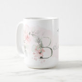 Mug Lettre B Monogramme rose rose rose pâle (Devant gauche)