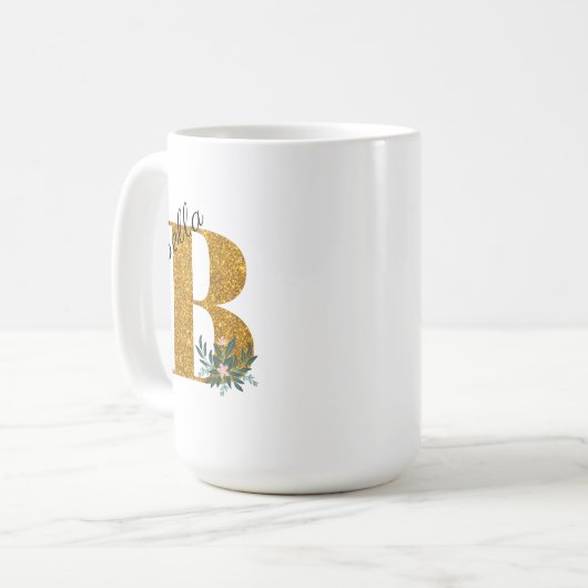 MUG LETTRE B MONOME D'OR  (Devant gauche)