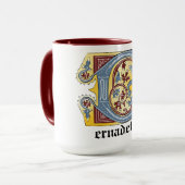 MUG LETTRE BLEUE BLEUE ET ROUGE BLEUE B ÉCLAIRÉE (Devant gauche)