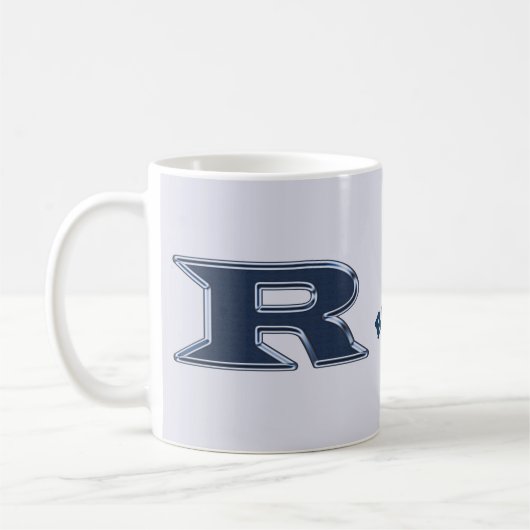 Mug LETTRE Bleue DE LA Marine AUTOMATIQUE R MONogramme (Gauche)