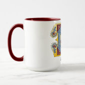 MUG LETTRE BLEUE ET ROUGE MOYENNE G ÉCLAIRÉE (Gauche)