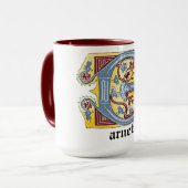 MUG LETTRE BLEUE ET ROUGE MOYENNE G ÉCLAIRÉE (Devant gauche)