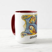 MUG LETTRE BLEUE ET ROUGE MOYENNE K ÉCLAIRÉE (Devant gauche)