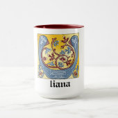 MUG LETTRE BLEUE MOYENNE ET ROUGE IVÉ ÉCLAIRÉ U (Centre)