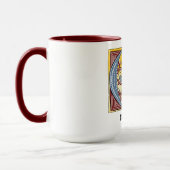 MUG LETTRE BLEUE MOYENNE ET ROUGE IVÉE ÉCLAIRÉE Q (Gauche)
