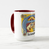 MUG LETTRE BLEUE MOYENNE ET ROUGE LIVRE ÉCLAIRÉ A (Devant gauche)