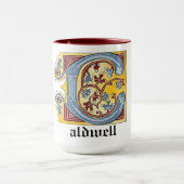 MUG LETTRE BLEUE MOYENNE ET ROUGE LIVRE ÉCLAIRÉ C (Centre)