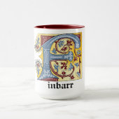 MUG LETTRE BLEUE MOYENNE ET ROUGE LIVRE ÉCLAIRÉ F (Centre)