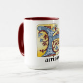 MUG LETTRE BLEUE MOYENNE ET ROUGE LIVRE ÉCLAIRÉ H (Devant gauche)