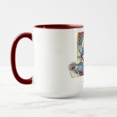 MUG LETTRE BLEUE MOYENNE ET ROUGE LIVRE ÉCLAIRÉ S (Gauche)