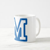 MUG LETTRE BLEUE VARIABLE M MONO (Devant droit)