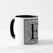 Mug Lettre bloc "E" Bois coupé en bois (Devant gauche)