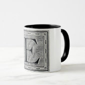 Mug Lettre bloc "E" Bois coupé en bois (Devant droit)