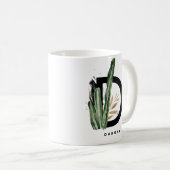 Mug Lettre Boho D Monogramme | Monogramme de cactus tr (Devant droit)