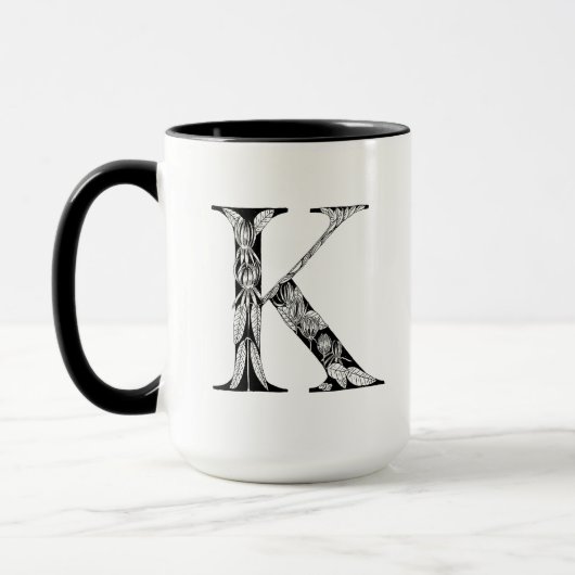 Mug Lettre botanique K Mug, Art d'Elizabeth Sampson (Gauche)