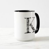 Mug Lettre botanique K Mug, Art d'Elizabeth Sampson (Devant droit)