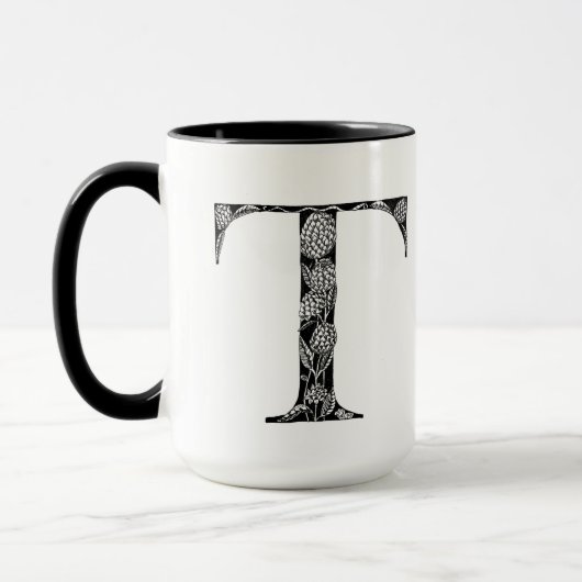 Mug Lettre botanique T Mug, Art d'Elizabeth Sampson (Gauche)