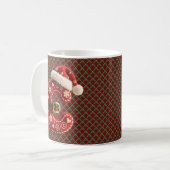 Mug Lettre C avec une garniture dorée pastel superposé (Devant gauche)